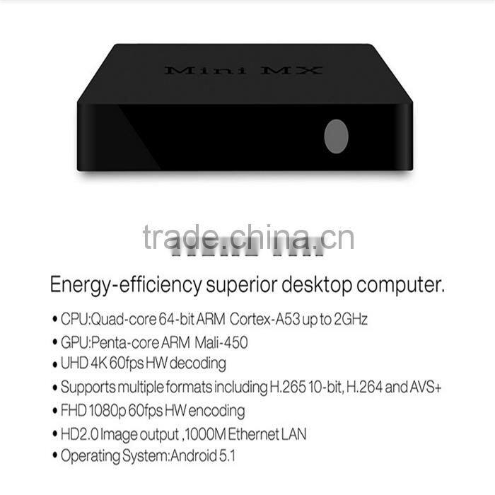 Original mini MX tv box Android 5.1 Dual Core 1G RAM 8G ROM WiFi KODI Fully Loaded Smart TV Box