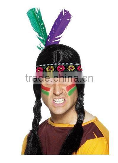 Weman's Indian Feather Headband with 2 Feathers