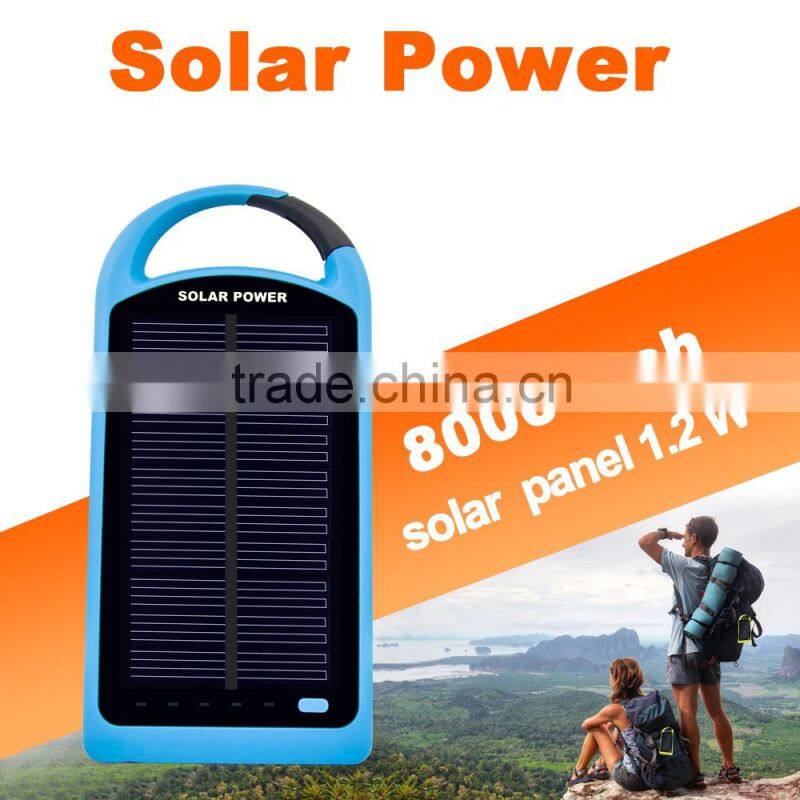 Factory hot selling 4000Mah/8000Mah backpack solar panel cell phone charger