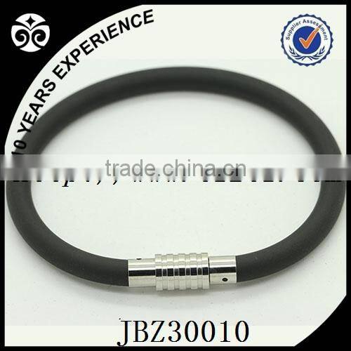 energy silicone bracelet with steel charms