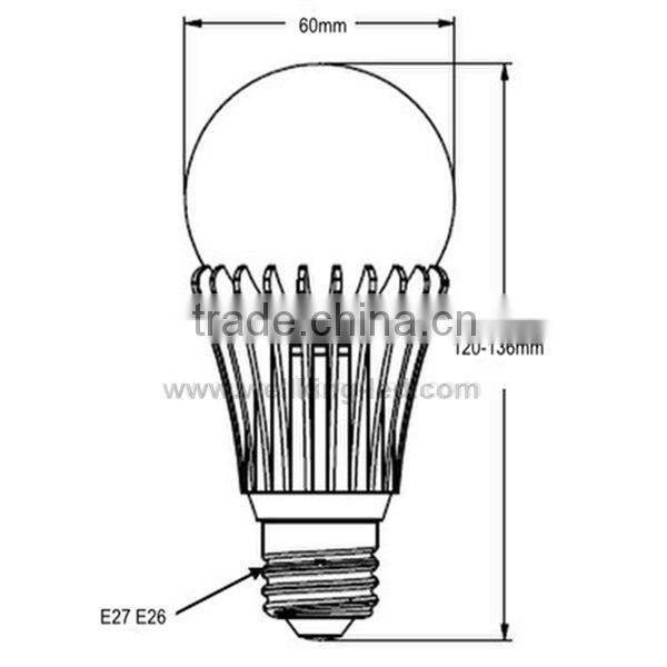 2015 new CUL CE RoHS 6W 8W 12W a60 E26 dimmable a19 10w led bulb ul