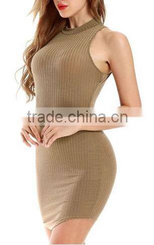 Women's Halter Backless Bandage Dress / Sexy Mini Dresses