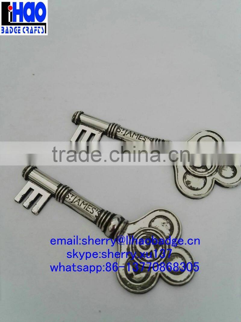 metal antique key shaped key chain,metal key tag