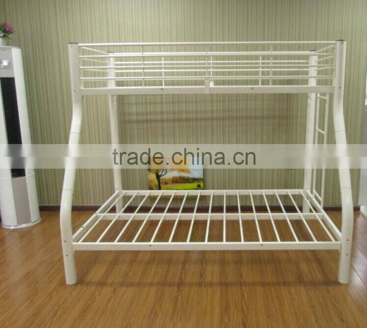 Modern Twin-Over-Full Premium Metal Bunk Bed, White