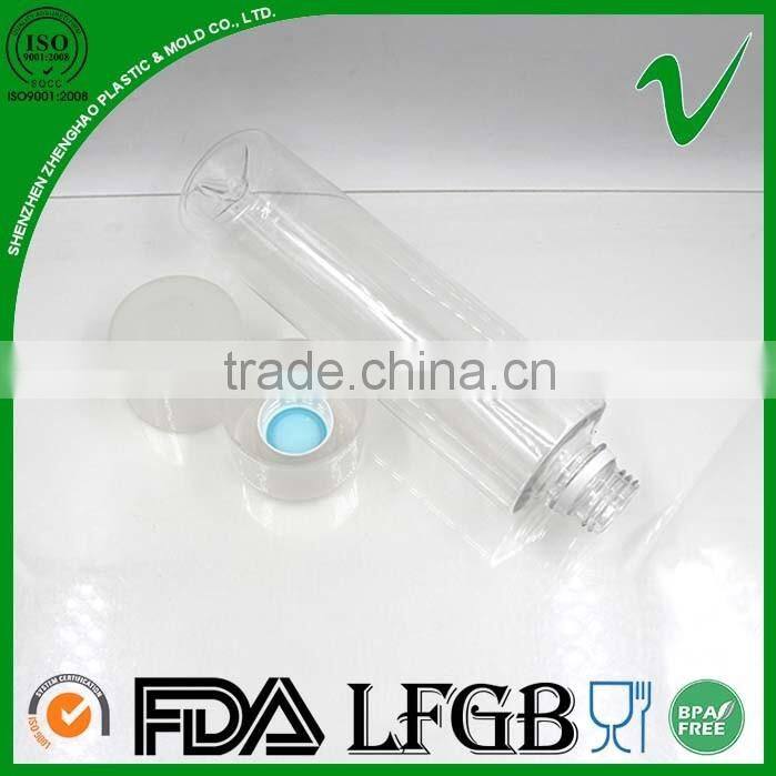 500ml PET clear FDA grade custom plastic bottle for water