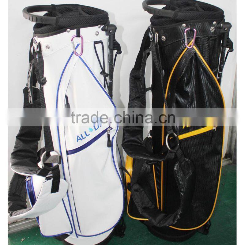 White black wateproof pu plain golf bags