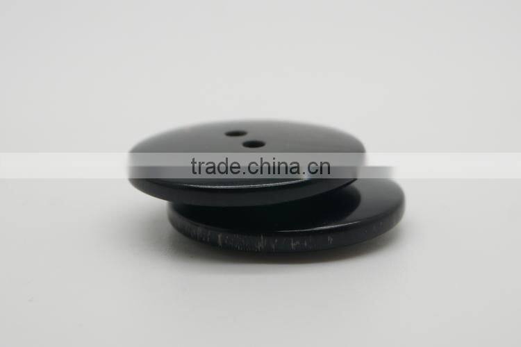 Real 2 Holes Flat Back Dark Brown Natural Bufflao Horn Buttons for Suit, Sweater, Jacket