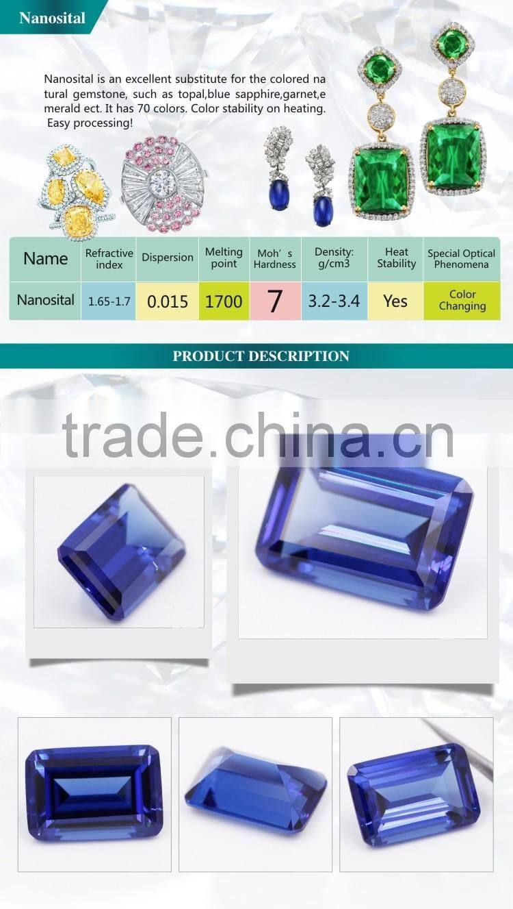 China Suppliers Wholesale Russia Nanosital #A472 emerald cut for jewelry marking