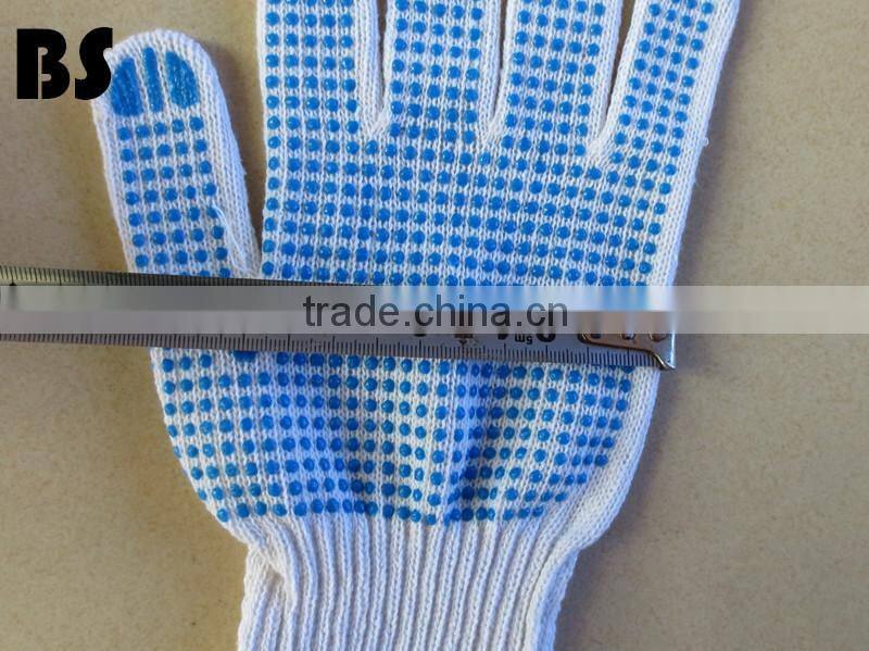 BSSAFETY 10 or 13 gauge cotton yarn knitting with pvc dotted gloves