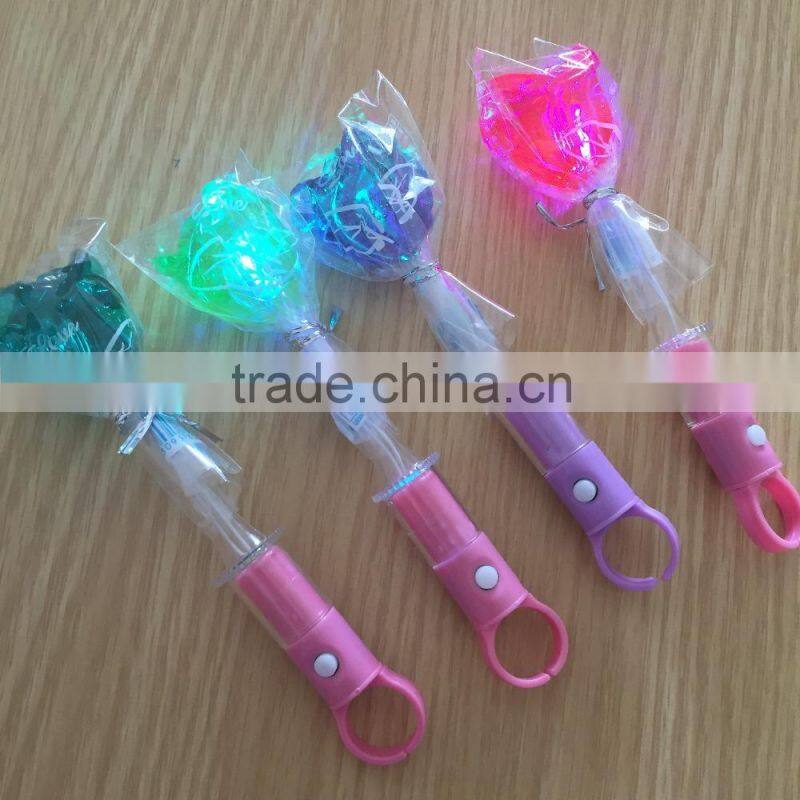 light bulb candy LED lollipop with heart shape