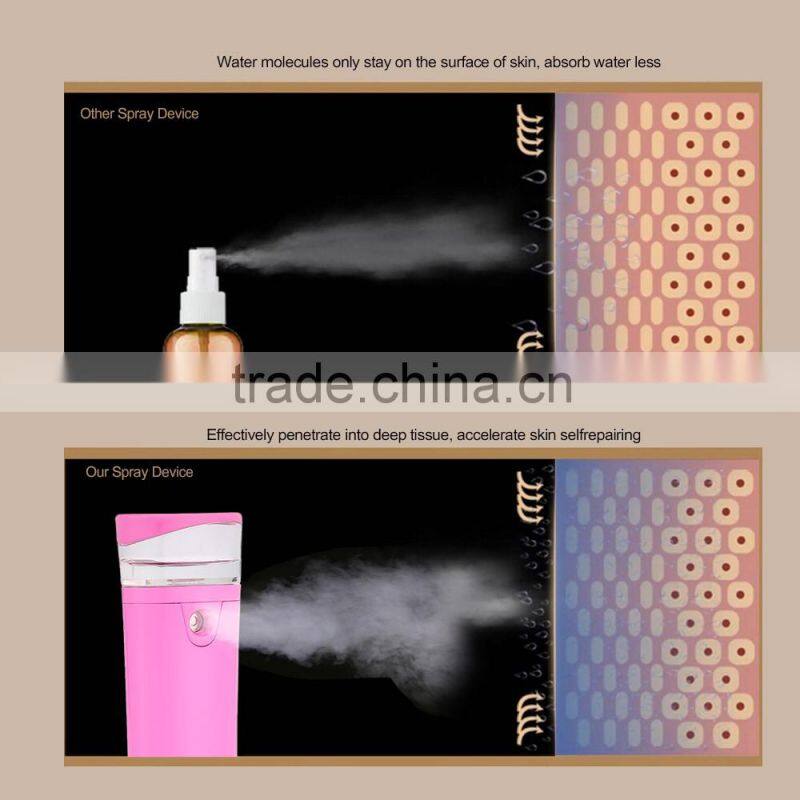 Wholesale mobil portable mini personal facial nano mist spray with USB rechargeable