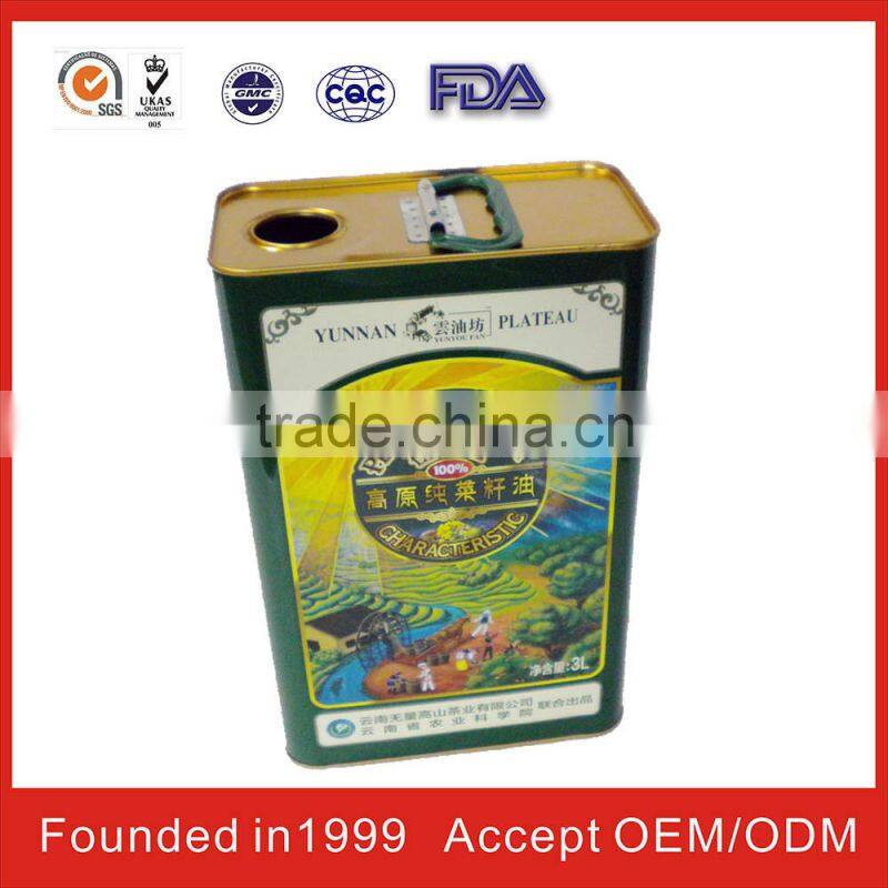 china square olive oil tins wholesale for FDA