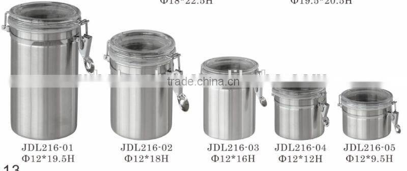Coffee Vault, Stainless Steel 18/8 canister set