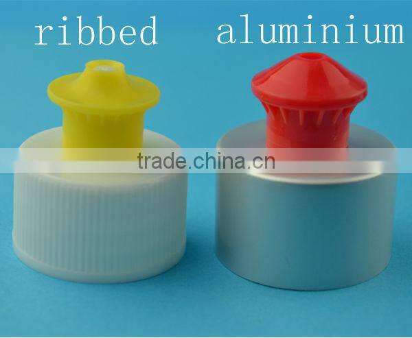 aluminum plastic push pull cap