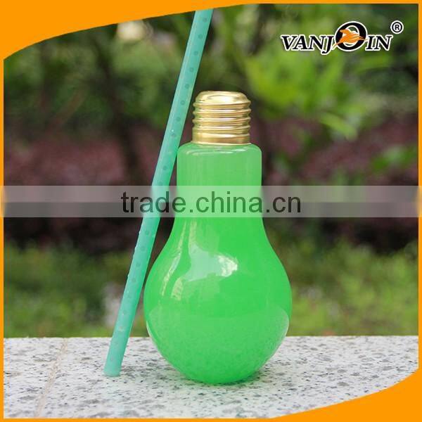 Creative 200cc Plastic Juice Coffee Mug Beer Cup with Unique design Light Bulb