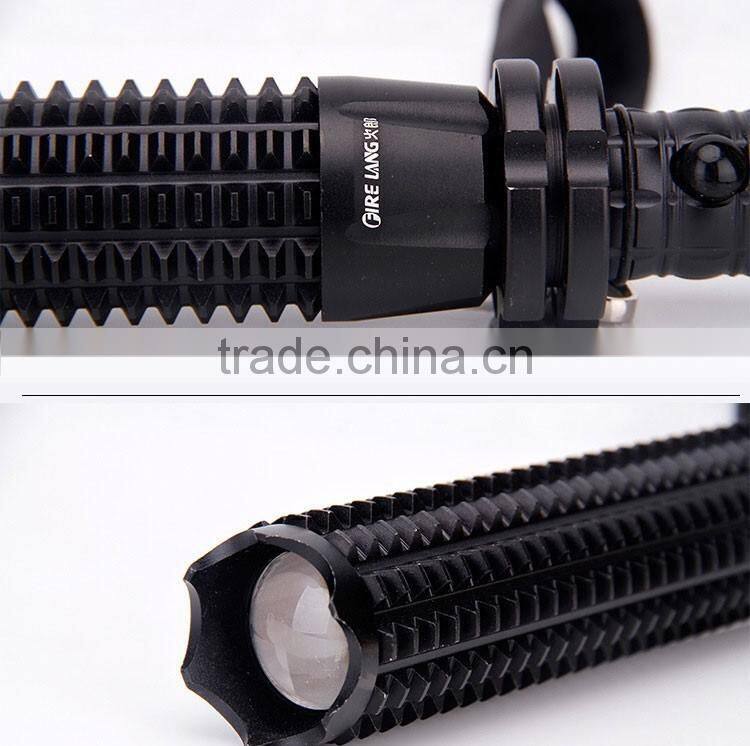 mac strong light olight rechargeable police security waterproof led zoom torch flashlight with safety hammer