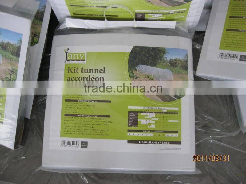 PE plastic tunnel film on bags for agricultural garden planting
