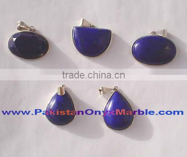 Natural Stone STERLING SILVER PENDANTS LAPIS LAZULI JEWELRY