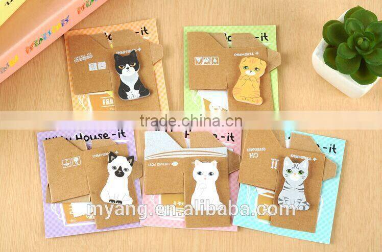 Promotional Creative Lovely Cat Adhesive Sticky Notes Memo Pad