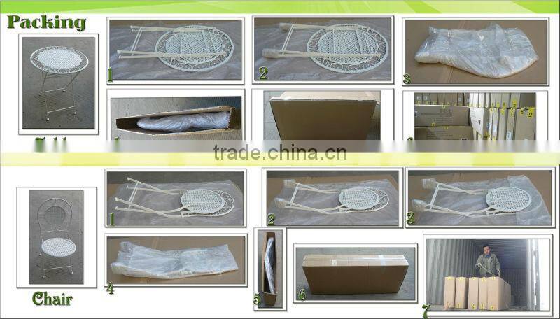 Unique Outdoor Furniture Foldable Garden Patio Set Antique White