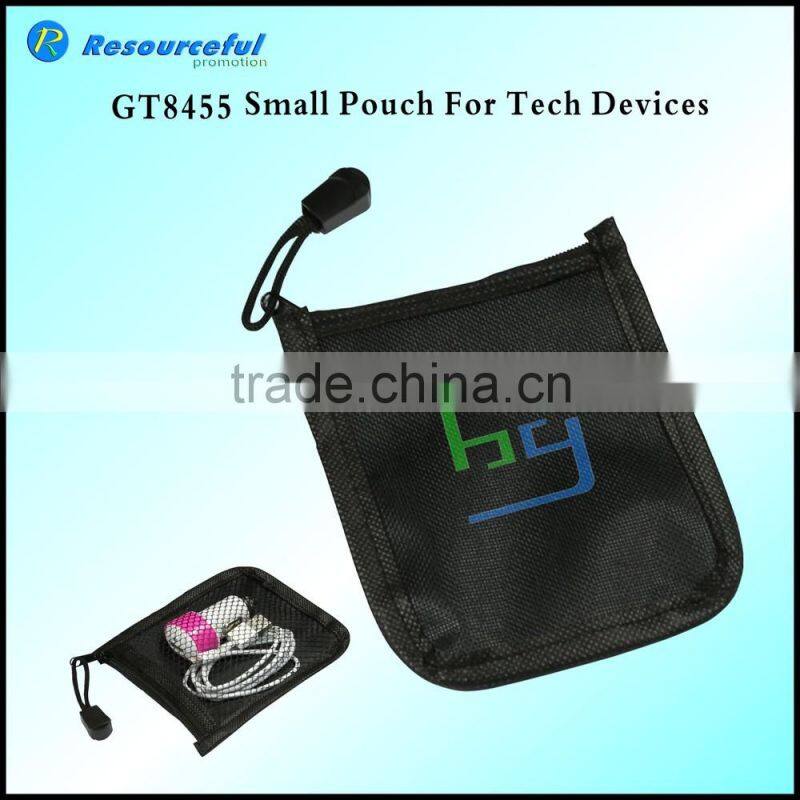 wholesale promotion gift Small Polyester Pouch earphone cable and Jewelry Organizer pouch