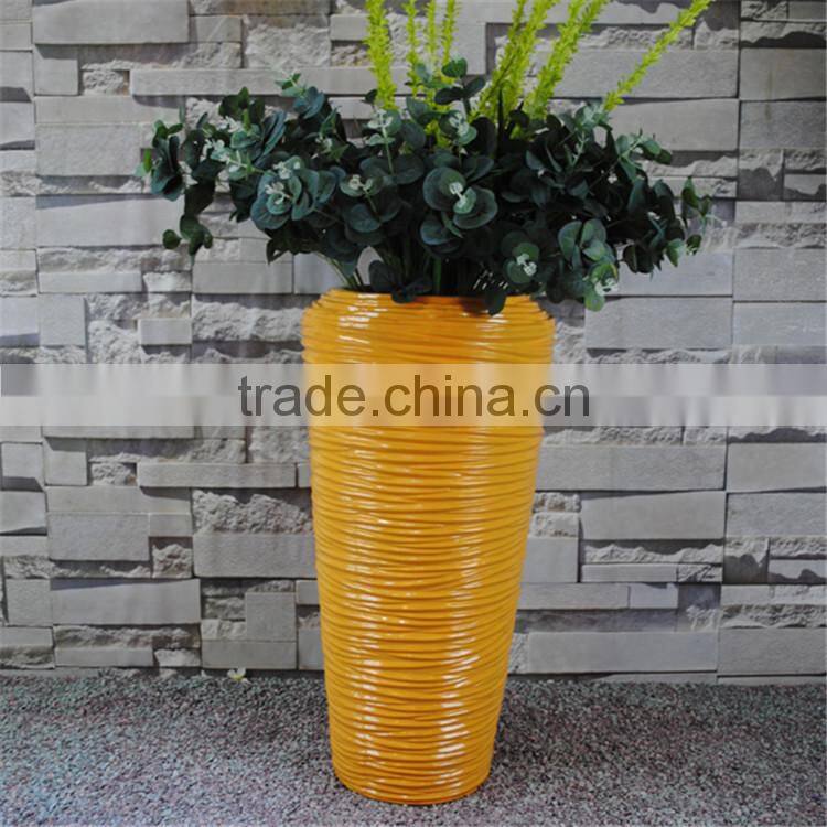 Fiberglass urns planter golden polyresin flower pot