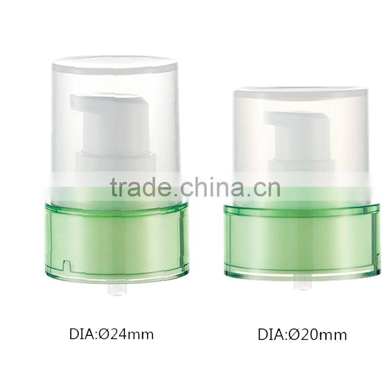Hot sale transparent treatment pump with half cap