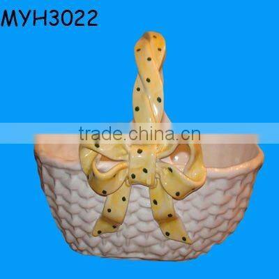 ceramic porcelain flower basket for wedding decoration