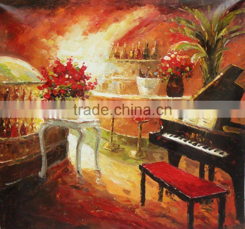 Palette Knife Oil Painting of Bar Corner