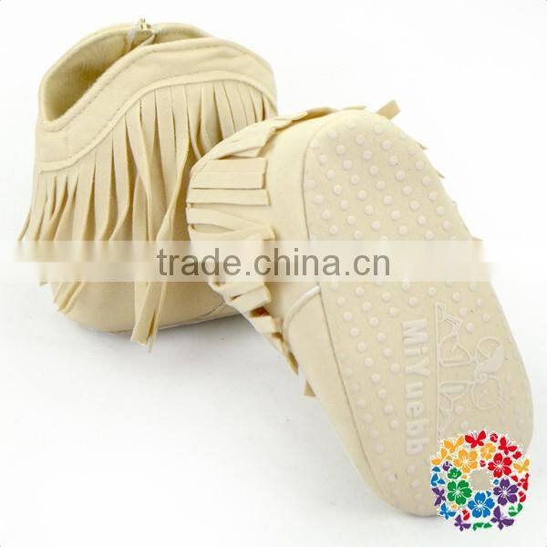 Afforable Girls Soft Soled Suede Leather Shoes Four Colors Baby Tassel Moccasins