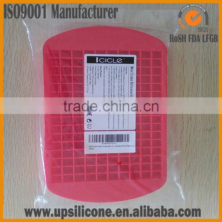 2015 hot selling new design food grade 160(10*16 )mini square silicone ice cube tray