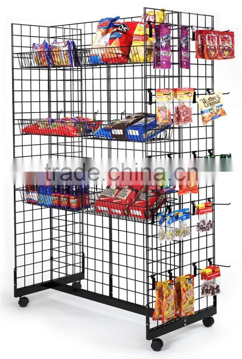 Customized Gridwall Gondola Fixture with Baskets