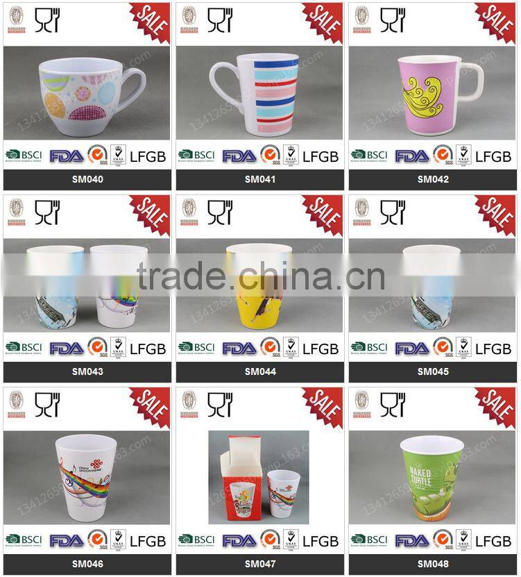 High quality unbreakable drinking mug melamine cup with handle for kids