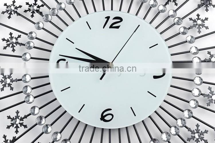 Stylish wall clock with snow for bedrooms