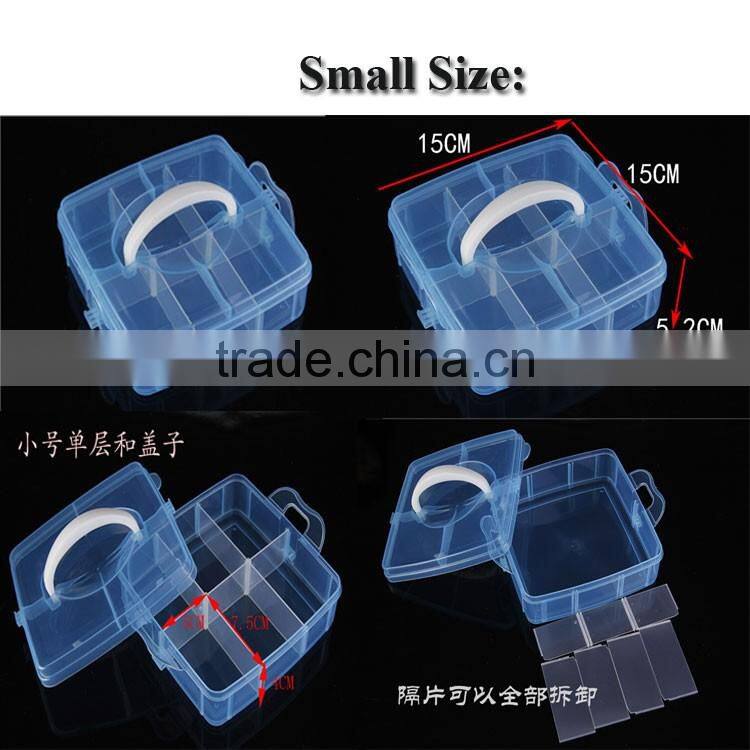 Clear Portable Plastic Kids DIY Tool Toys Organizer Divider Box Cosmetic Makeup Storage boxes