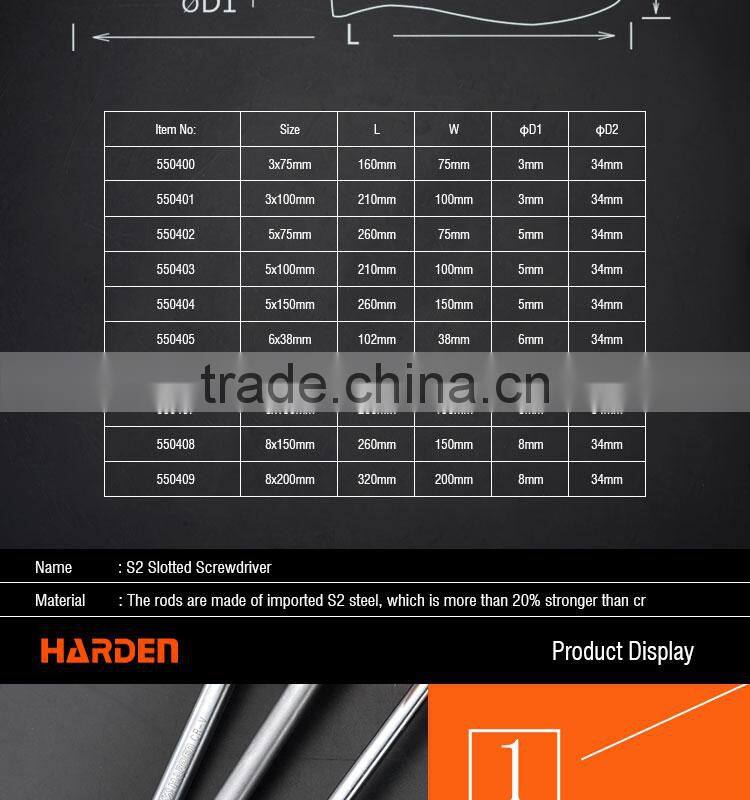 Professional Hand Tool S2 Slotted 3X100mm Screwdriver
