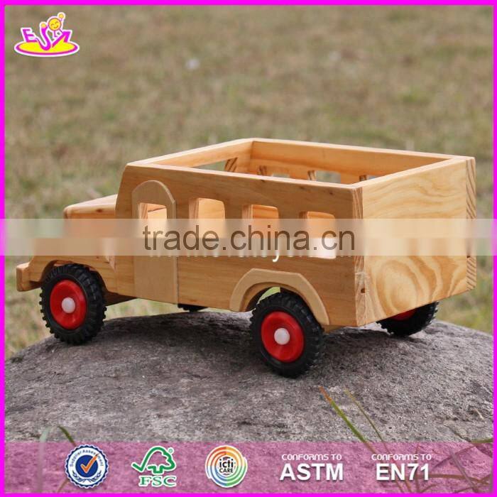 2017 New products kids small toys solid wooden toy cars and trucks W04A332