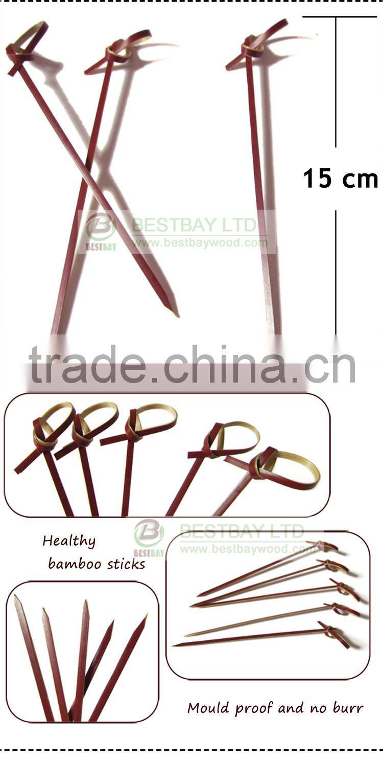 bamboo knot skewer green,black,red color