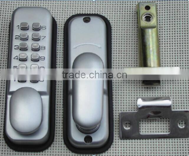 UK Push button mechanical keyless locks stain chrome for hotel door lock