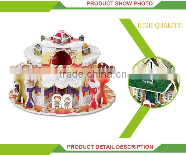 Hot selling building blocks 3d house toy mini custom puzzle