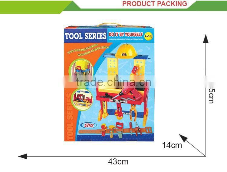 Kids pretend play toy assembly hand tools set in box