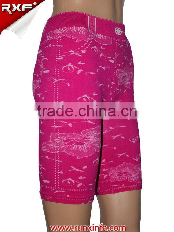 Nylon/spandex made ladies half pants girls half pants