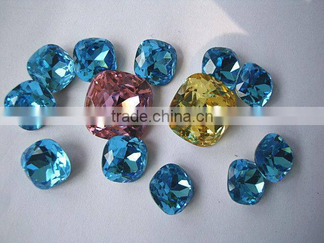 crystal beads square shaped point back for garment