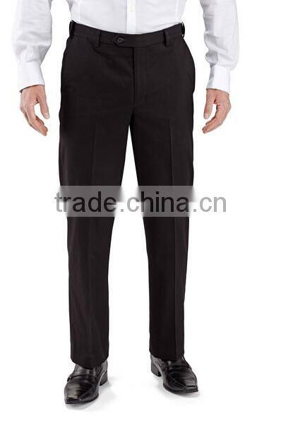 Men's Cotton Plain Front Straight Leg Dress Pants
