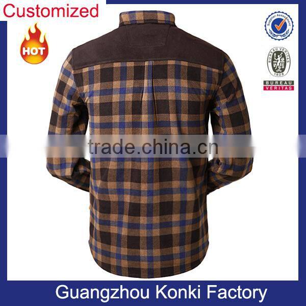 Hot sale men's spring long sleeve cotton plaids work shirts