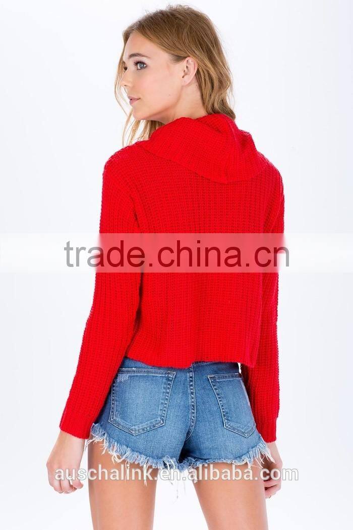 winter lady zip front cowl neck sweater knitting pattern