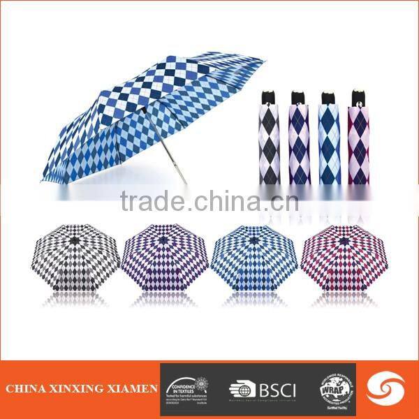 hgih Quality Fasion Girl 3 Folding Umbrella With Wooden Handle