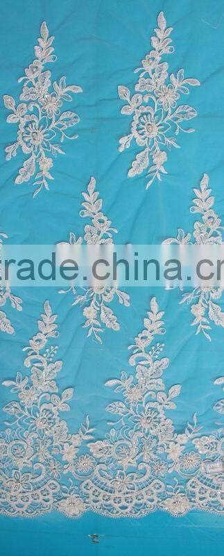New promotion diamond embroidery beads pearls lace fabric