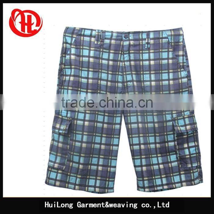 men's cheap short pants stocklots plaid printed shorts