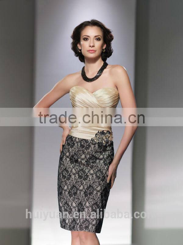 formal two color combine evening lace casual dress for women